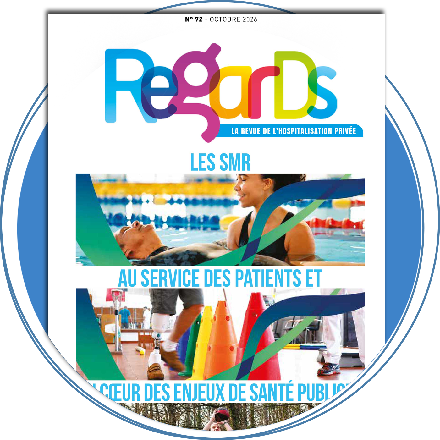 Front cover of a magazine with a multicolor gradient background and large white text 'UNE FÉDÉRATION À MISSION' beneath the title 'LA FRÉDÉRATION...' (Regards magazine, March 2026).